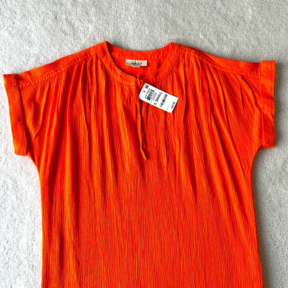 Style & co orange shirt dress - Picture 2 of 4